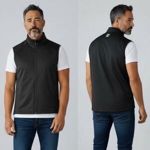 FootJoy Performance Black Full Zip Bungee Waist Golf Active Vest - XXL